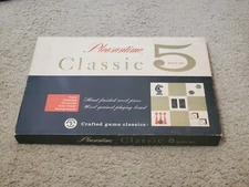 Vintage CLASSIC 5 GAME SET BOARD GAME - PLEASANTIME GAMES/PACIFIC GAME CO