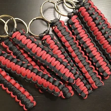 ONE (1) Paracord Keychain KEY FOB 550 Cord USA Custom Colors! TJPARACORD