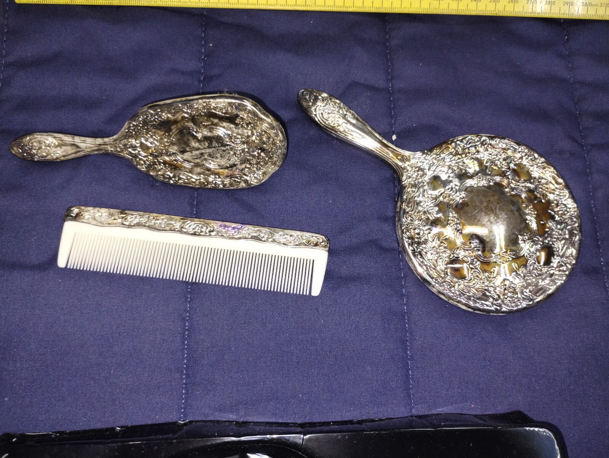 Vintage International Silver Company Mini Mirror Brush Comb Vanity