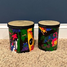 Remo Kids Percussion Nesting Bongo Drum Set of 2 Rainforest Theme Fiberskyn 3
