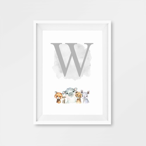 Personalised Safari Animal Nursery Prints Children's Posters Wall Art Pictures - Picture 33 of 36