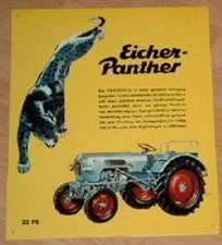 Retro Blechschild Oldtimer Traktor Eicher Panther Werbung