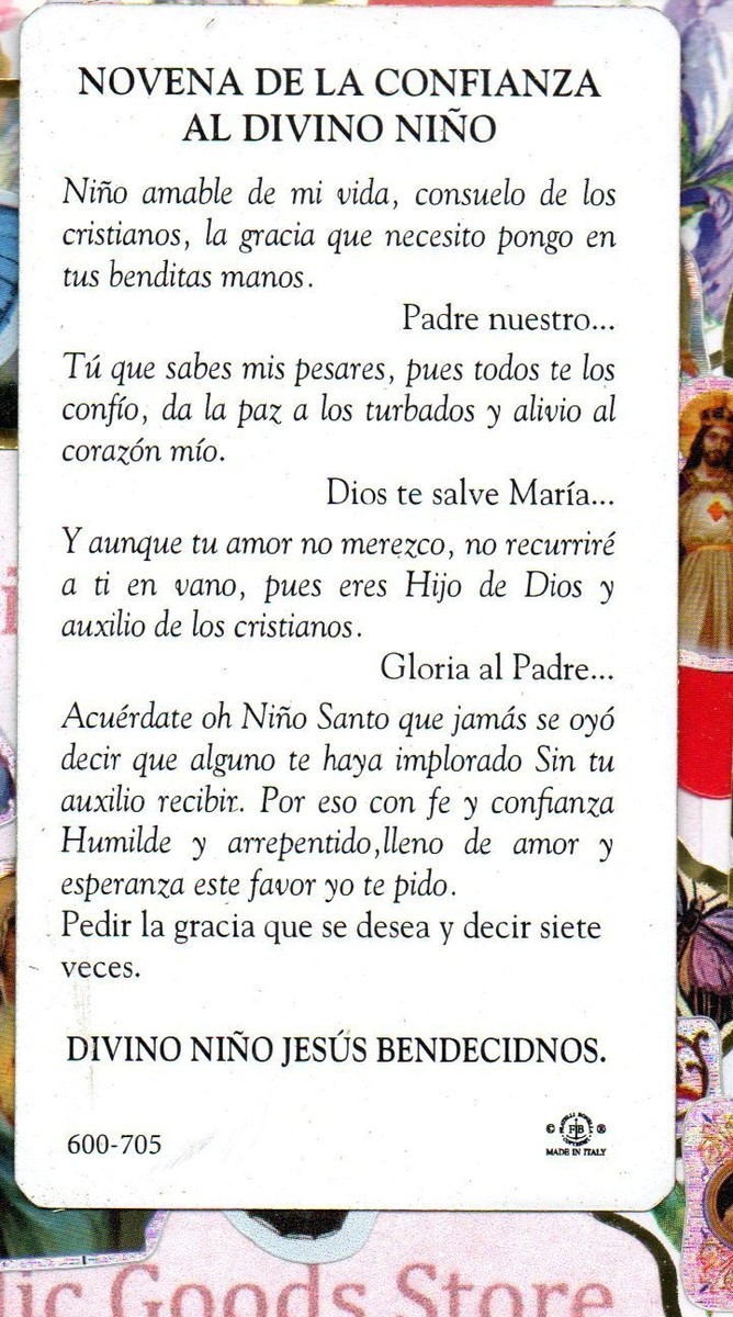Novena de la Confianza al Divino Nino - Spanish - Paperstock Holy