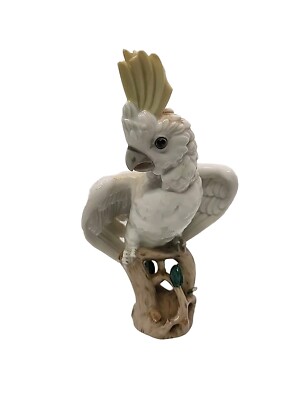 ANTIQUE AUSTRIA VIENNA WIEN AUGARTEN ART DECO COCKATOO BIRD PORCELAIN FIGURINE 