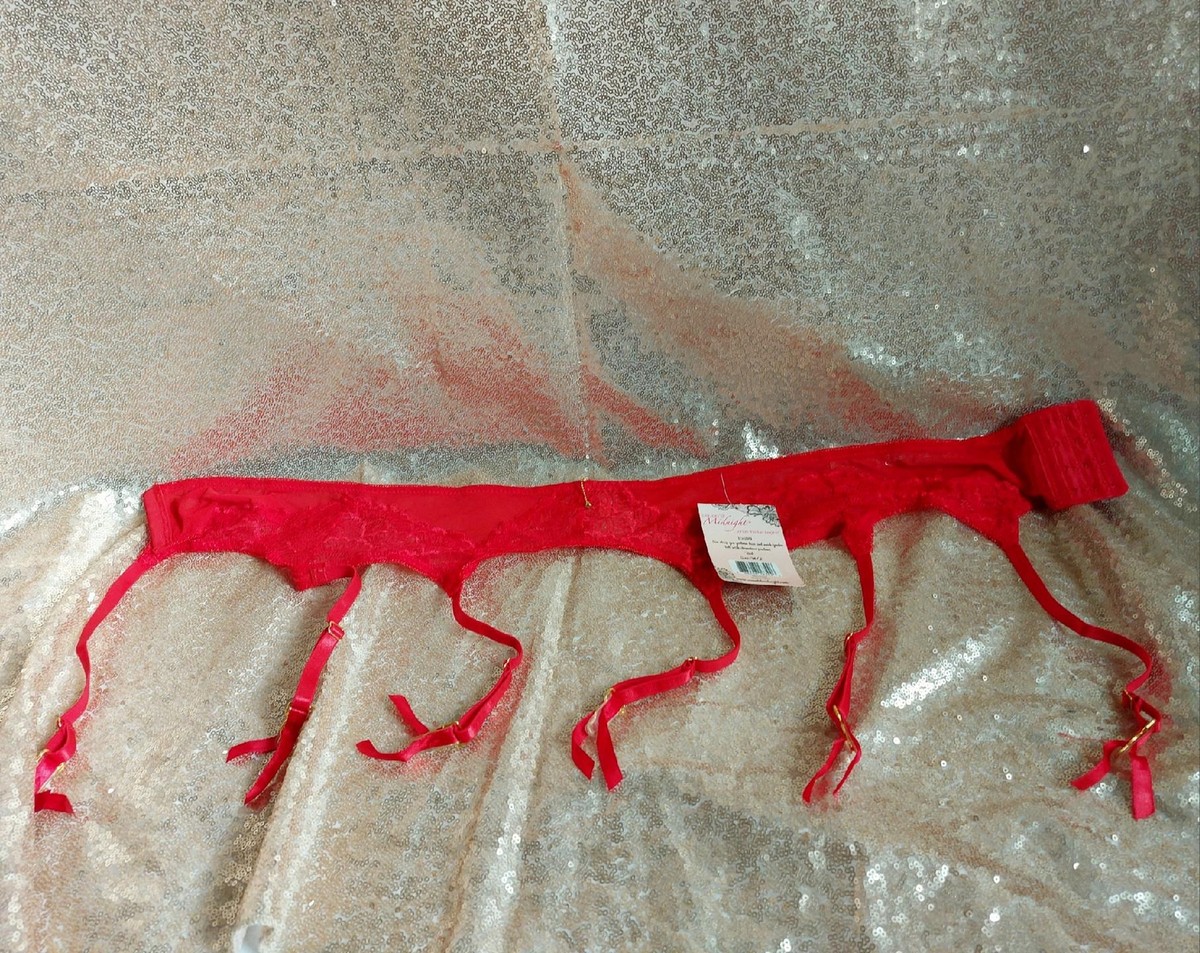 NWT SHEER RED LACE Seven 'til Midnight Y2K SIX STRAP