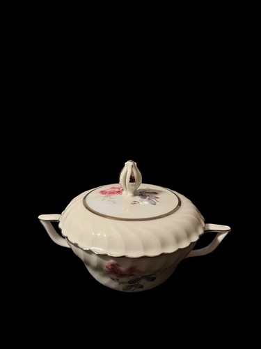 Vintage Royal Tettau Sterling Rose Platinum trim Bavaria Germany Sugar Creamer - Picture 5 of 8