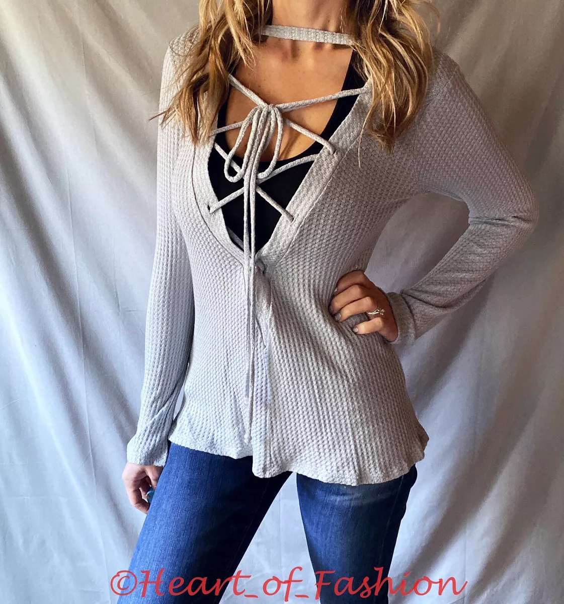 Deep v cheap neck thermal