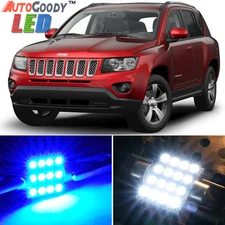 8 x Premium Blue LED Lights Interior Package for Jeep Compass 2007-2016 + Tool
