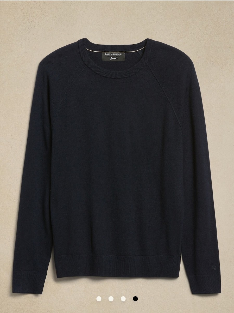 Banana Republic x Baruffa Size M Black 100% Italian Merino Wool