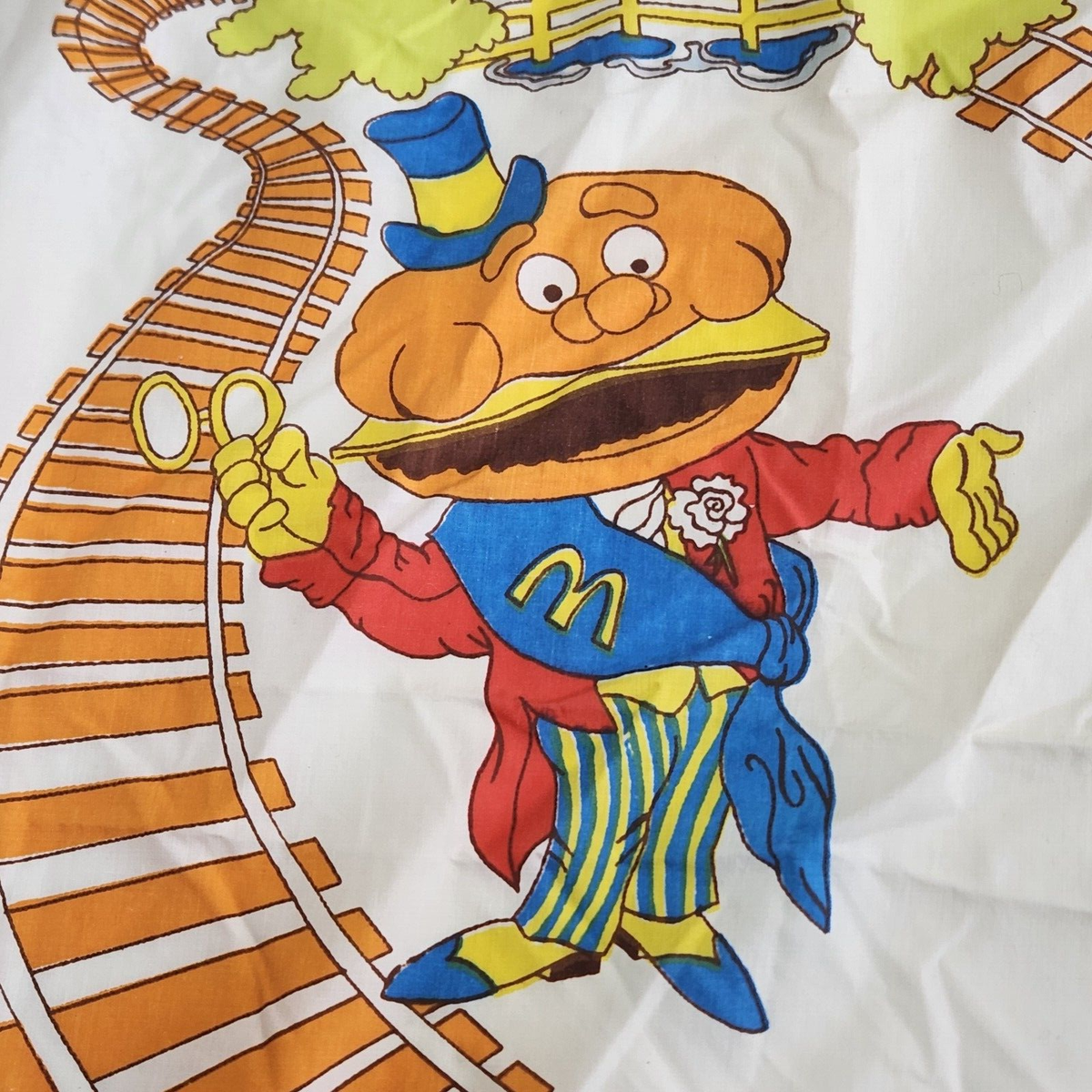 コレクション 78' McDonald's Canada TWIN FLAT Sheets Vintage 1978 McDonalds Twin Flat & Fitted Sheet Set