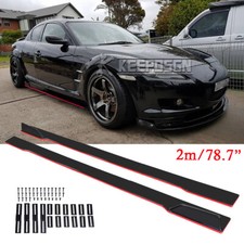 For Mazda RX-7 RX-8 78.7" Side Skirts Rocker Panel Splitter Lip Gloss Red-Line