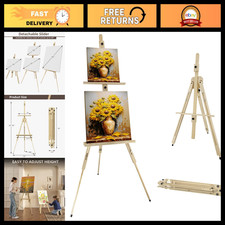 Portable Wooden Easel Tripod Stand for Painting, Art Display Sketching