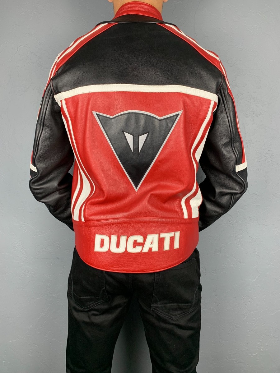 Ducati Corse Mens Motorcycle Leather Jacket Size L | eBay