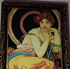4 Vtg Russian Art Nouveau Deco Alphonse Mucha...