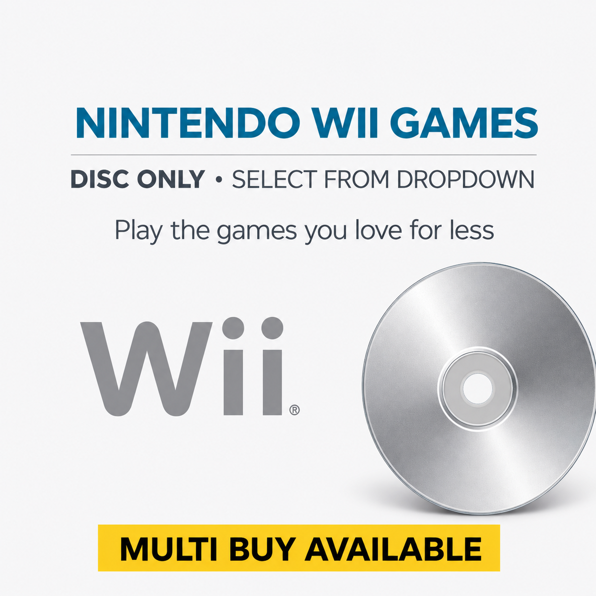 Nintendo Wii Disc Only Video Games - PAL - Multi Buy Offer