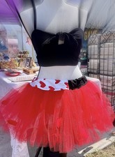 Red Hearts Tutu Handmade Girls Elastic Waistband Party Tulle Size Large 24  