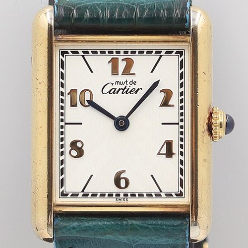 Cartier Must Tank SV925 159080 590005 QZ 2DIT Quartz Vintage Ladies Watch A0606
