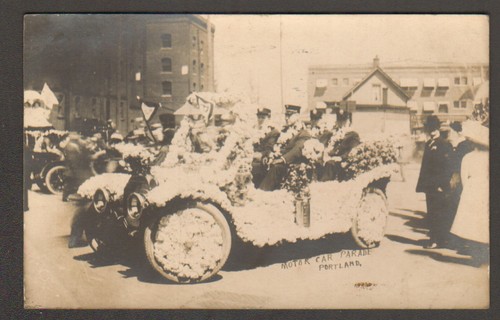 1910 RPPC, MOTOR CAR PARADE, PORTLAND, OR. OLD CARS++ | eBay