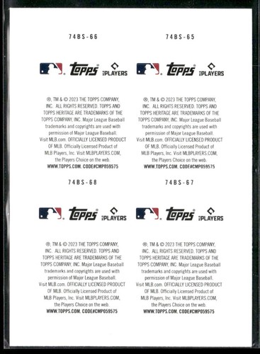 2023 Topps Heritage #74BS-65-68 Altuve Bregman Alvarez Tucker 1974 Stamps Blue - Picture 2 of 2