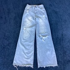 Vibrant Light Wash High Rise Ripped Jeans Wide Leg – sz 5 W26