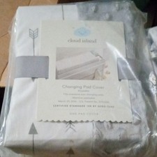 Cloud Island Changing Pad Cover, Gray White Arrow Print, Machine Washable