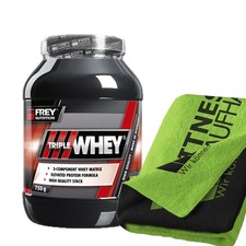 (50,53 EUR/kg) Frey Nutrition Triple Whey 750g Eiweiss + Handtuch Proteinpulver