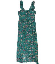 GUESS Womens Floral-Print Maxi Dress, green, 10