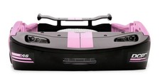 Turbo Race Car Twin Bed Girls Pink Bed Frame Twin Size Plastic Platform Kids Bed