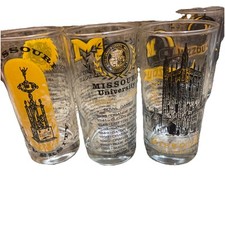 Missouri University Football Glasses Set Of 3- 1969/70/72