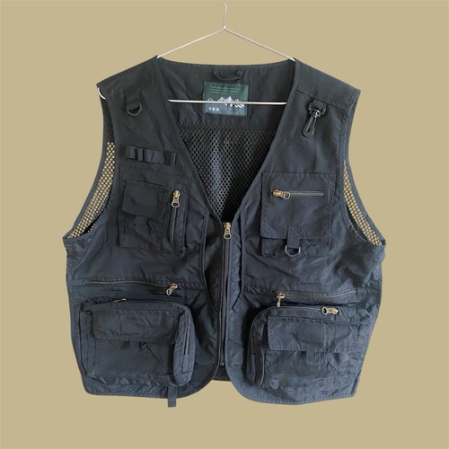 Industrial Military Vest Men’s S Black Outdoors Sports Sleeveless