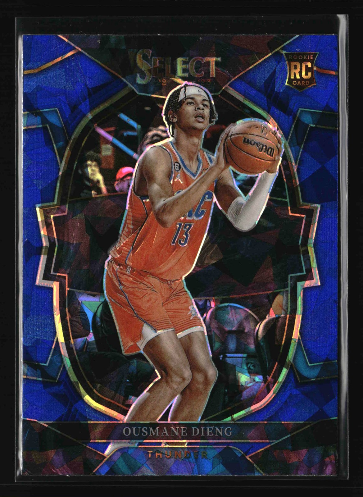 2022-23 Panini Select - Blue Cracked Ice Prizms - #76 Ousmane Dieng RC