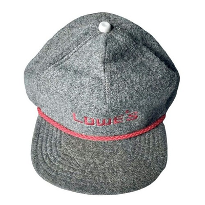 #ad Lowe’s Hardware Wool Snapback Hat Cap Made in USA Rope Brim Vintage RARE $31.44