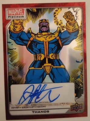 THANOS 2022 Upper Deck Marvel  Platinum   Red Rainbow Creator Auto 