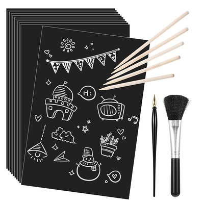 50 Blatt ScratchArt für Kinder 4,9x7,3 Zoll Scratch Art Set Scratch Art4139