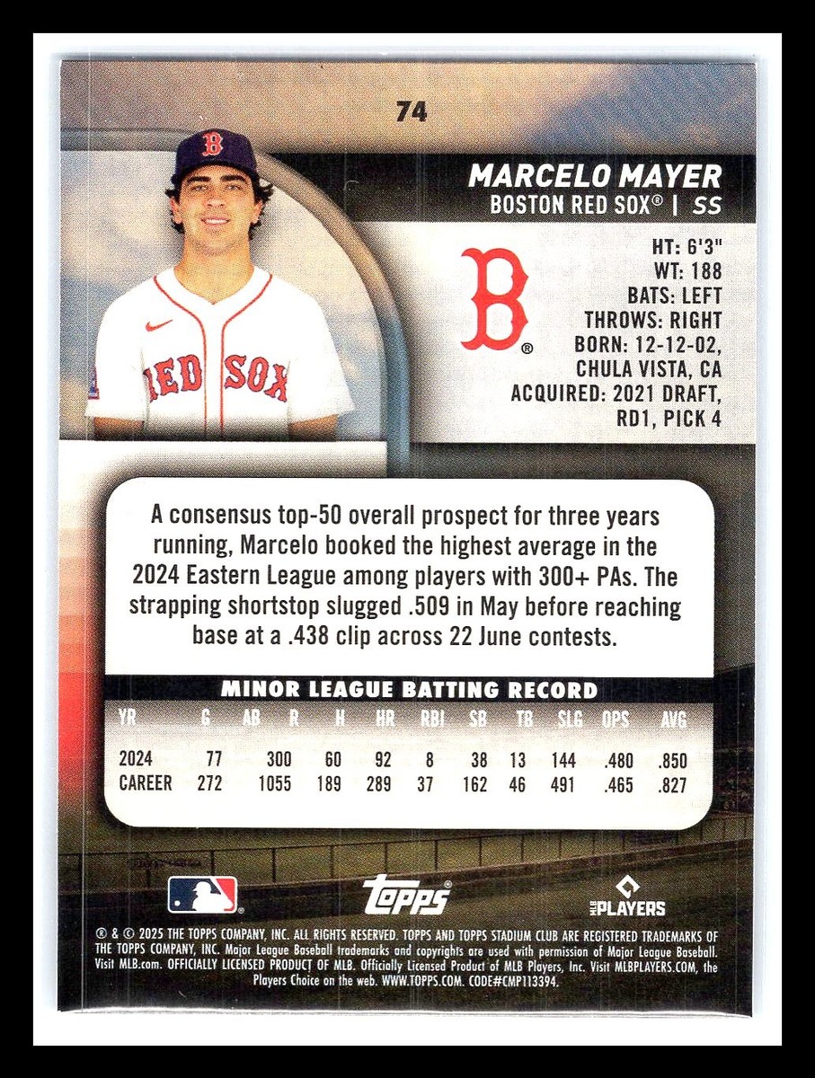 2025 Stadium Club #74 Marcelo Mayer | eBay