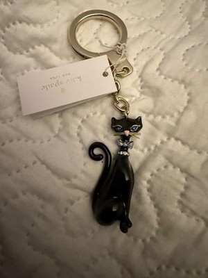 Kate Spade Enamel Jazz Things Up Black Cat Keychain