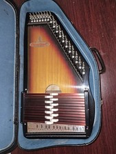 Chromaharp Autoharp Sunburst Finish Wood Brown Yellow Black with Hard Case