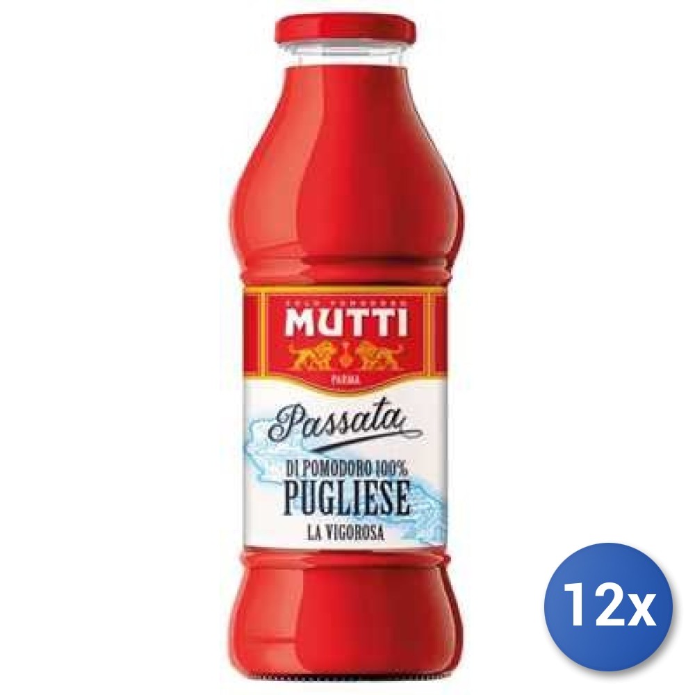 12X Multipack Mutti Pugliese Tomato Puree In Bottle 400G