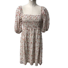 Rails Geena Ambrosia Babydoll Smocked Dress Womens Medium Floral Coquette Boho