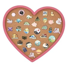 Pearl Pink Heart Pin Cork Board Bulletin Display Board Wall 11.8x10.7inch