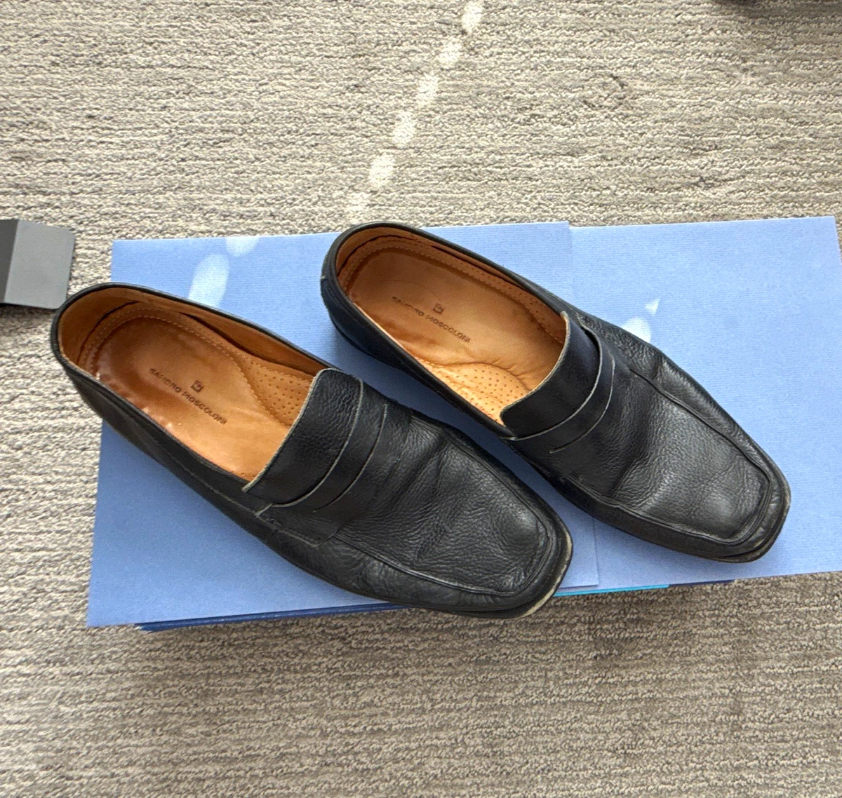 Sandro Moscoloni Italy Lizard Embossed Leather Loafers Men’s 11 Black Luxury Sandro Moscoloni Casual Loafers & Slip-On for Men for sale  main image 4