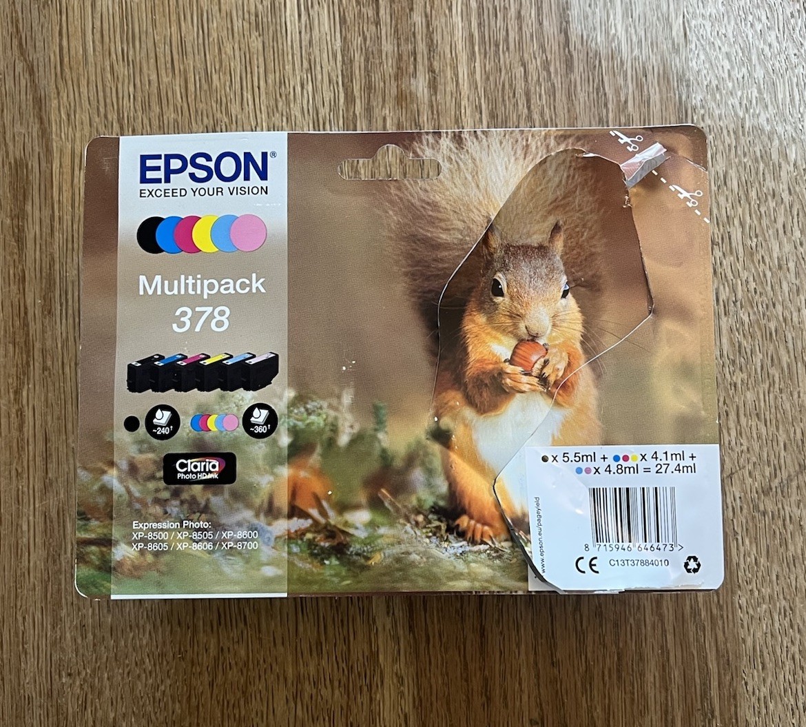 Epson 378 Squirrel Claria Photo HD Ink Cartridges - 6 Pack - Black, Cyan, Magenta, Yellow, Light Cyan, Light Magenta - Image 2