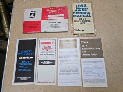 GM 1978 JEEP CJ5 CJ7 WAGONEER J10 Owner's PACKET Manual BONUS OEM Vintage PAPERS