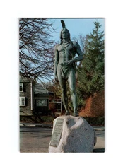 Indian Chief Massasoit Statue, Plymouth, Massachusetts, Postcard