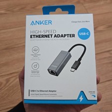 ANKER USB-C to High Speed Ethernet Adapter, Portable 1-Gigabit Network Hub - NEW