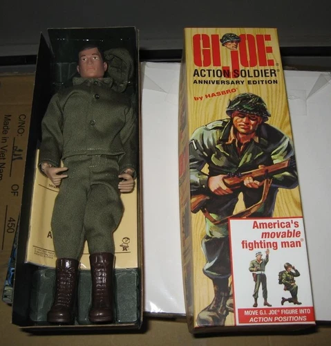 Vintage GI Joe 1964 - 40th Anniversary Black Hair Figure w fabric cap