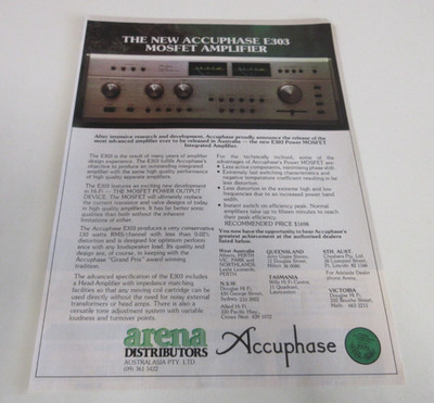 Accuphase Print Advertisement - Mosfet Amplifier - Model E303 - Vintage - 1979
