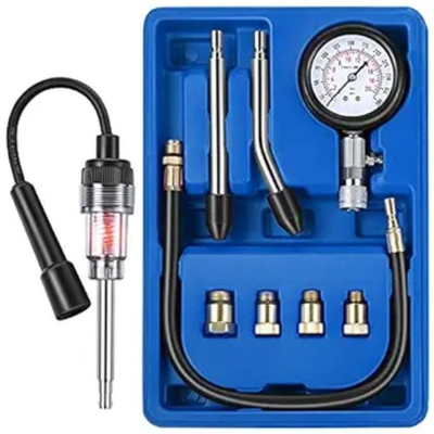 #ad 9 Pieces Automotive Compression Tester Kit and Spark Plug Tester Blue $44.99