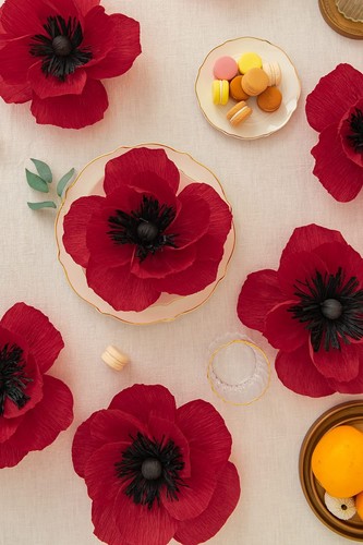 Crepe Paper Flowers Decoration for Wall, Artificial Flowers for Wedding Decor... - Picture 5 of 7