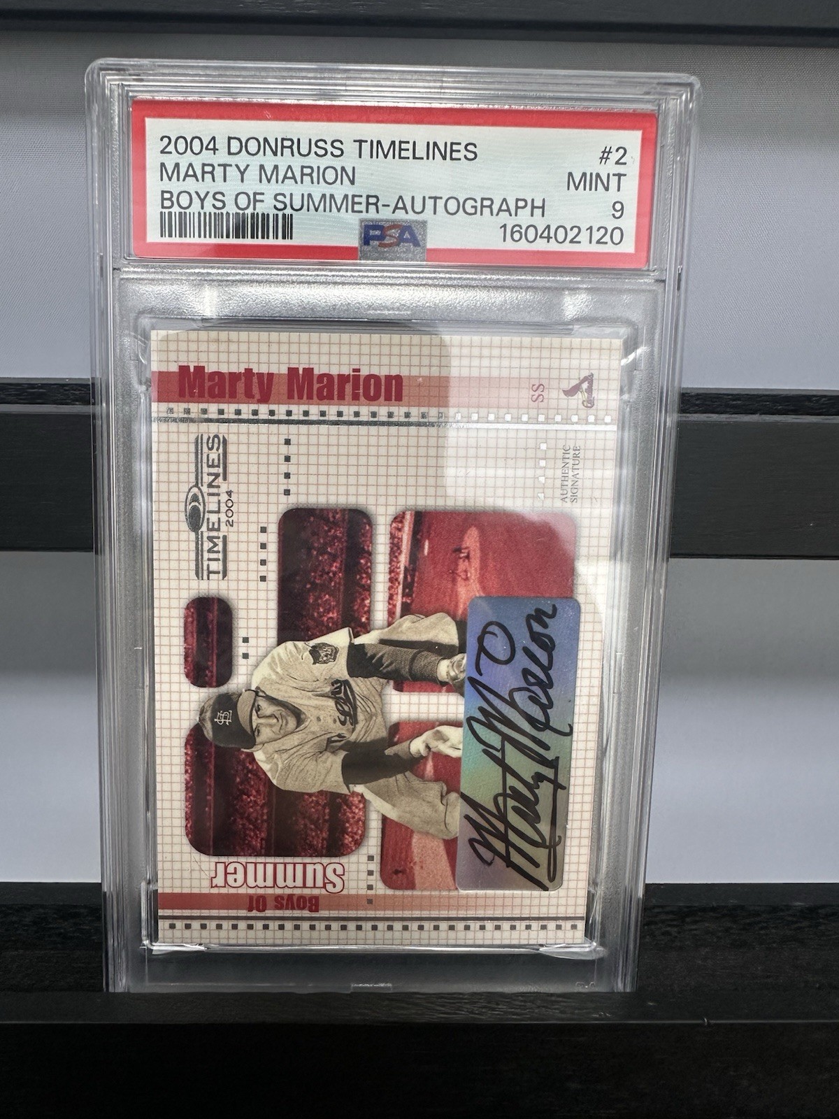 2004 Donruss Timelines - Boys of Summer Marty Marion #2 Auto -Unnumbered Error